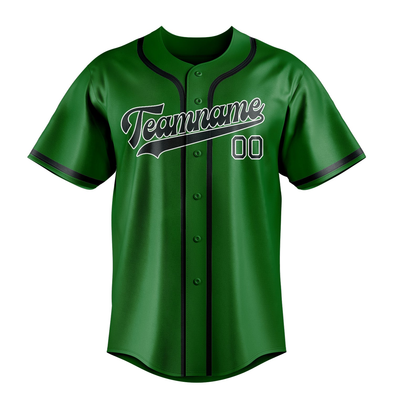 Maillot de baseball personnalisé vert émeraude et gris foncé