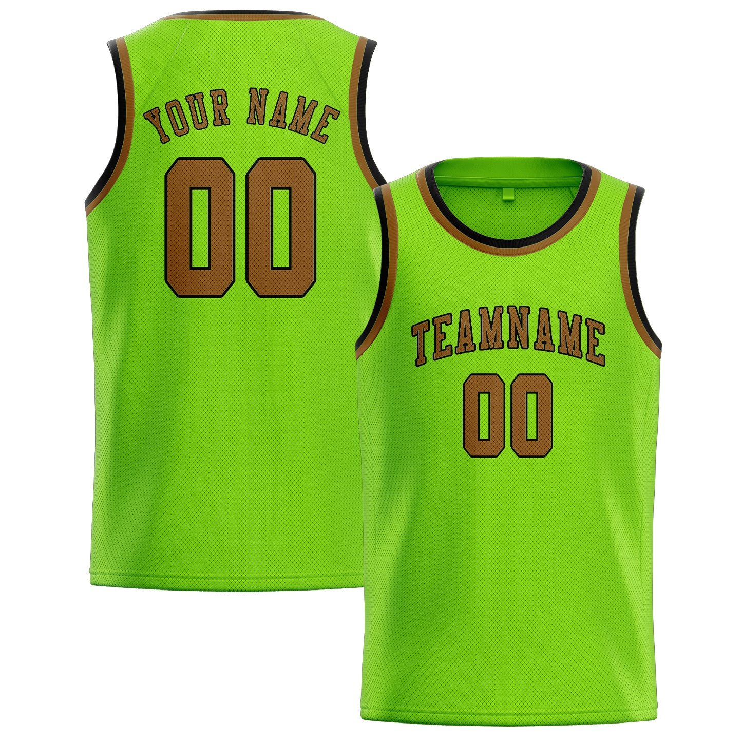 Maillot de basketball kaki vert émeraude personnalisé