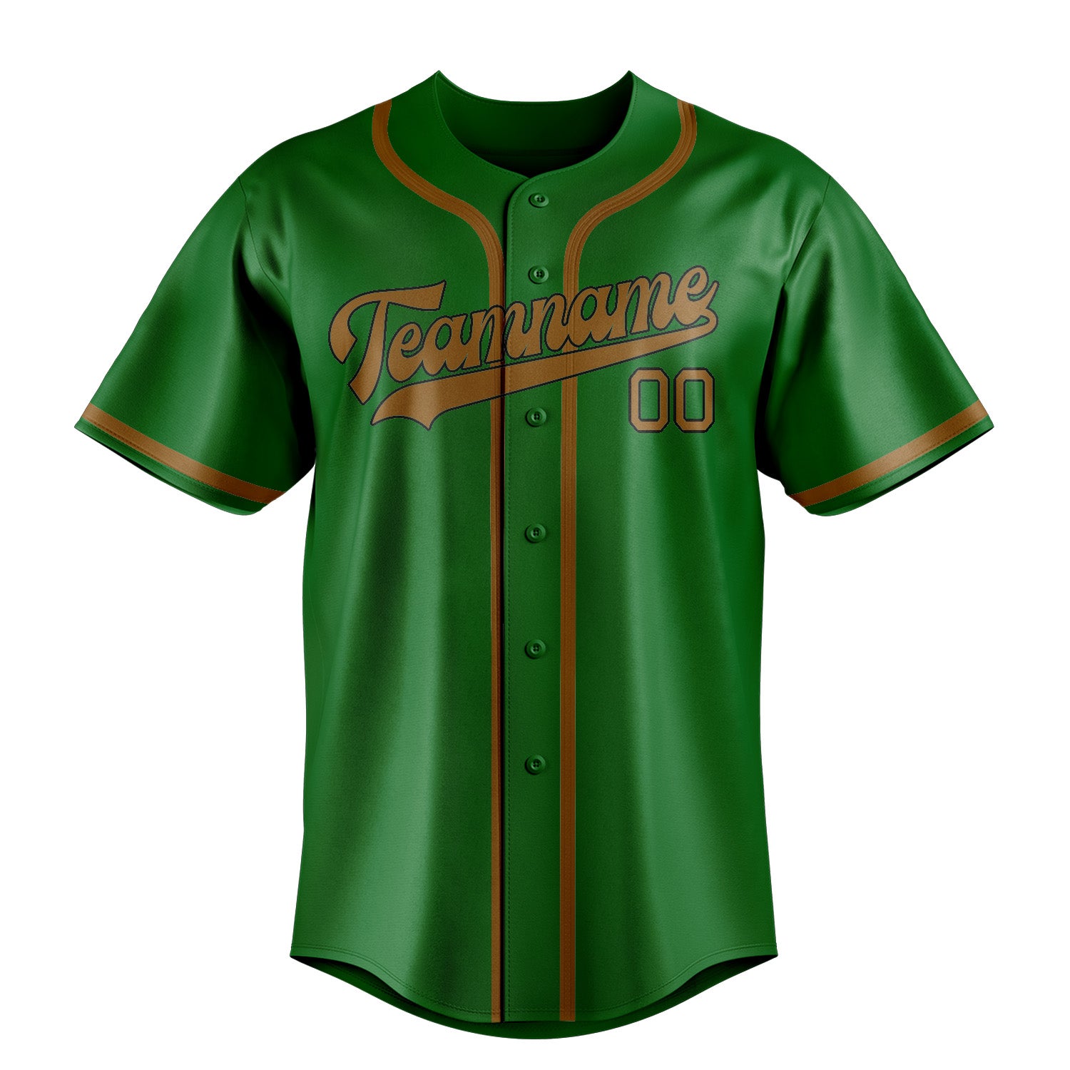 Maillot de baseball kaki vert émeraude personnalisé