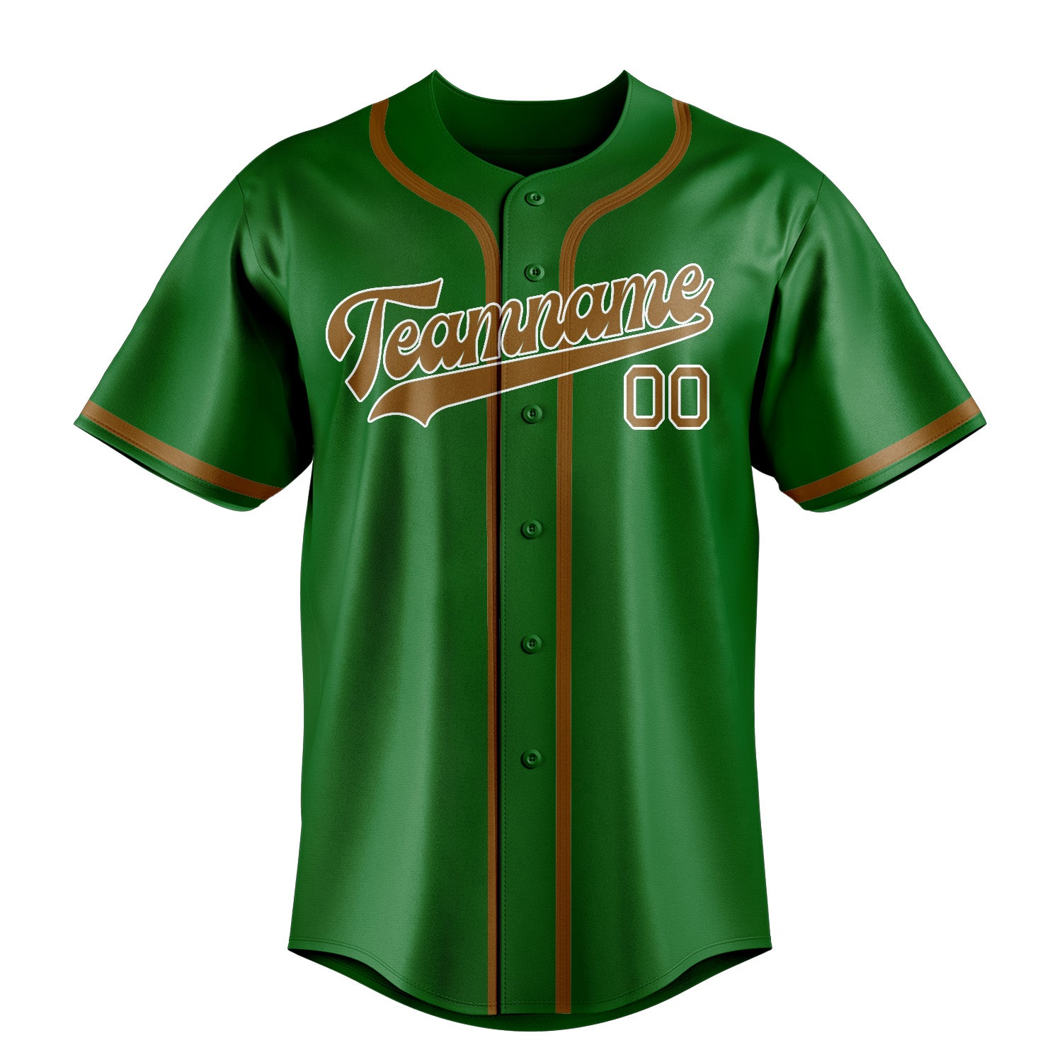 Maillot de baseball kaki vert émeraude personnalisé