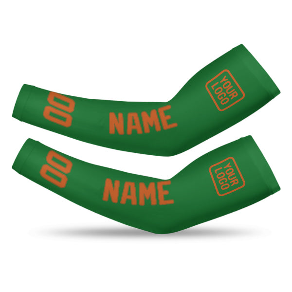 Manchon de bras personnalisé vert émeraude et orange