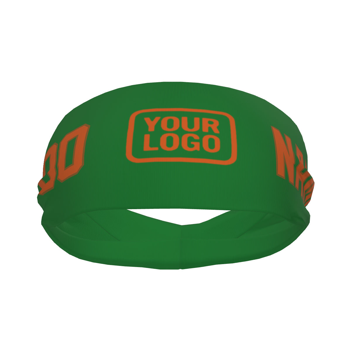Bandeau de sport personnalisé vert émeraude et orange