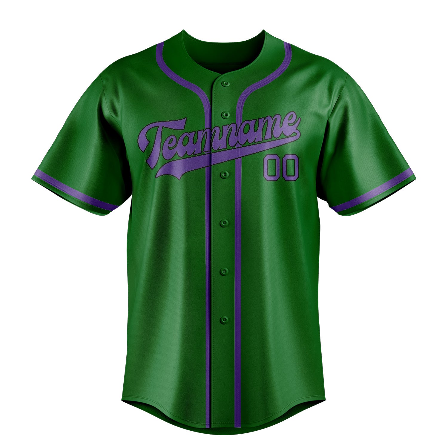 Maillot de baseball personnalisé vert émeraude et violet clair