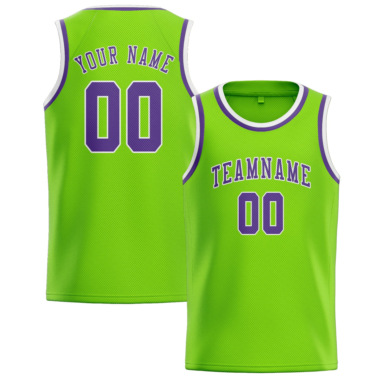 Maillot de basketball personnalisé vert émeraude et violet clair