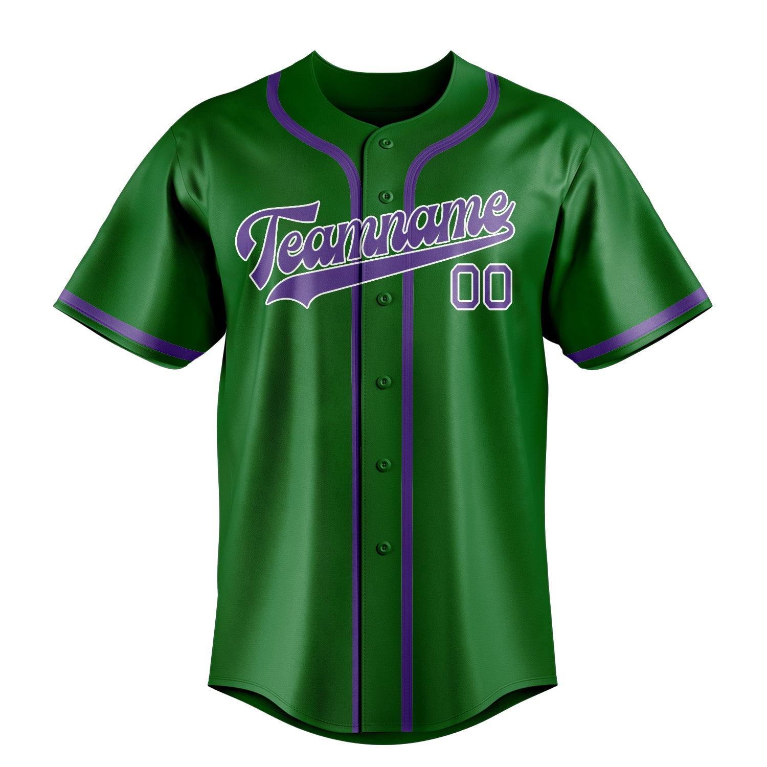 Maillot de baseball personnalisé vert émeraude et violet clair