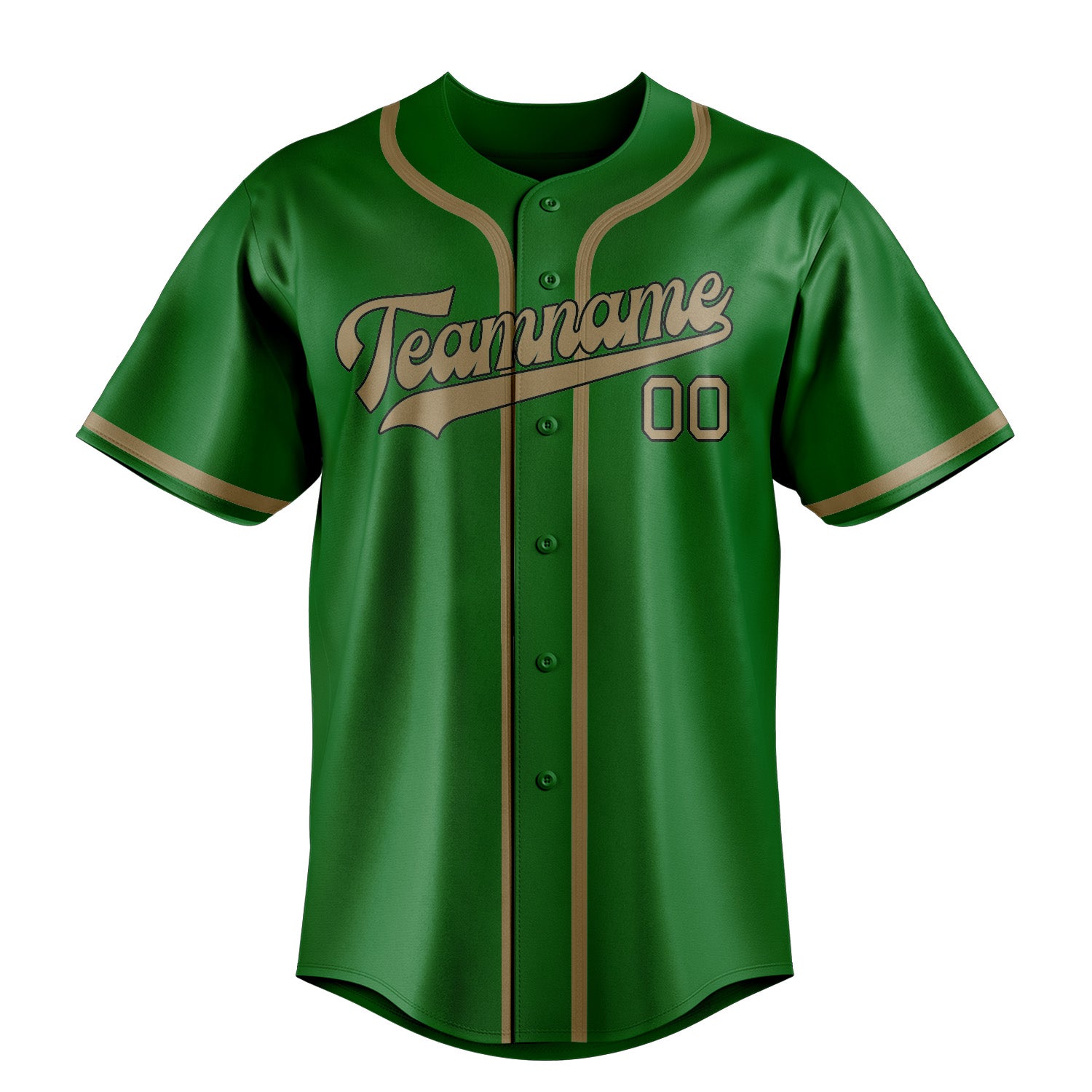 Maillot de baseball personnalisé vert émeraude kaki clair