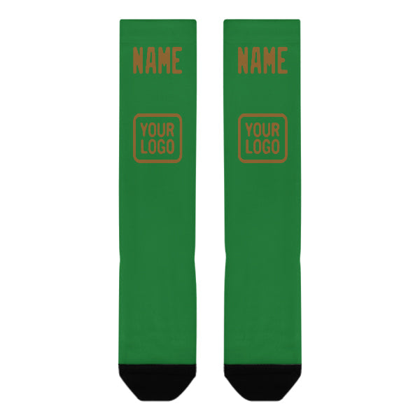 Chaussettes hautes kaki vert émeraude personnalisées