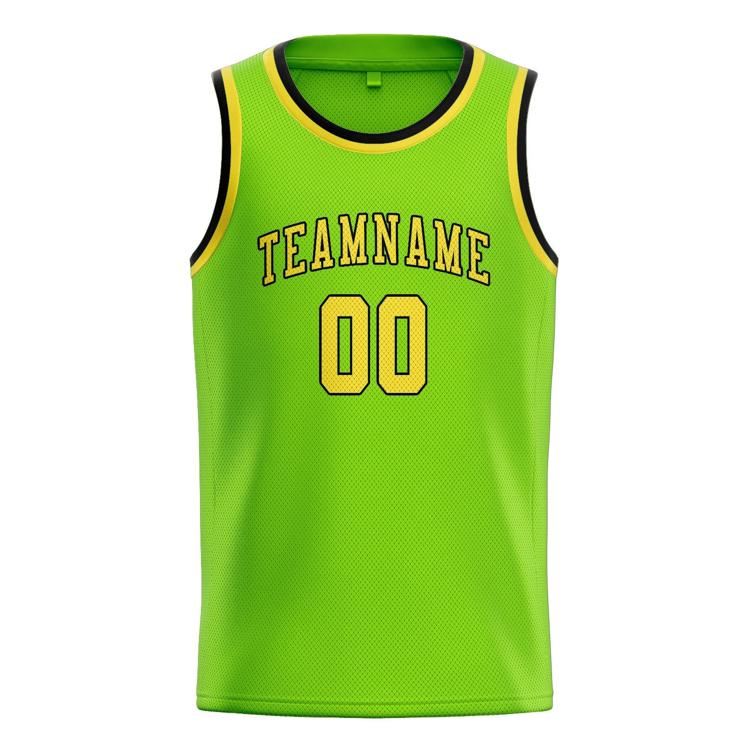 Maillot de basketball personnalisé vert émeraude et jaune clair