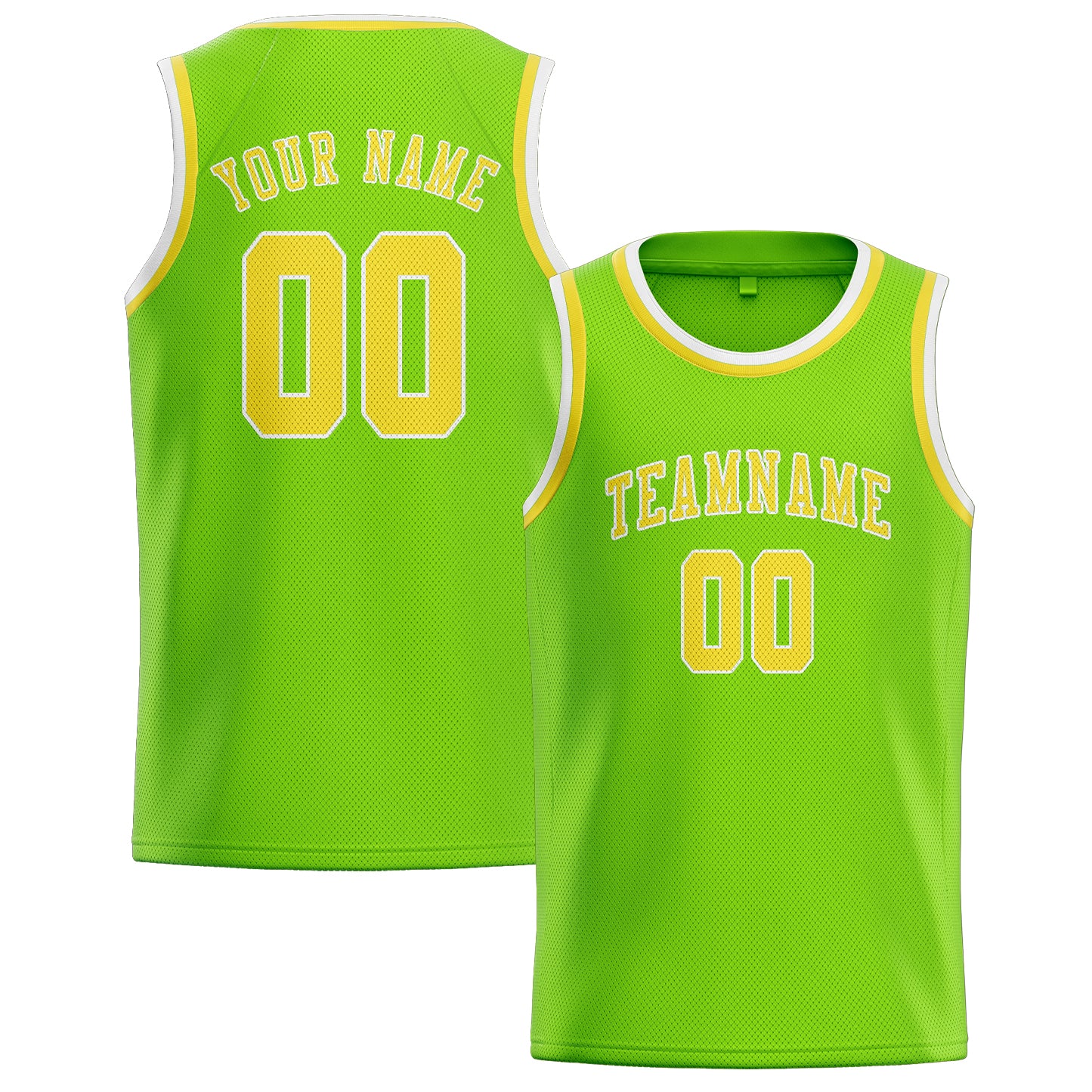 Maillot de basketball personnalisé vert émeraude et jaune clair