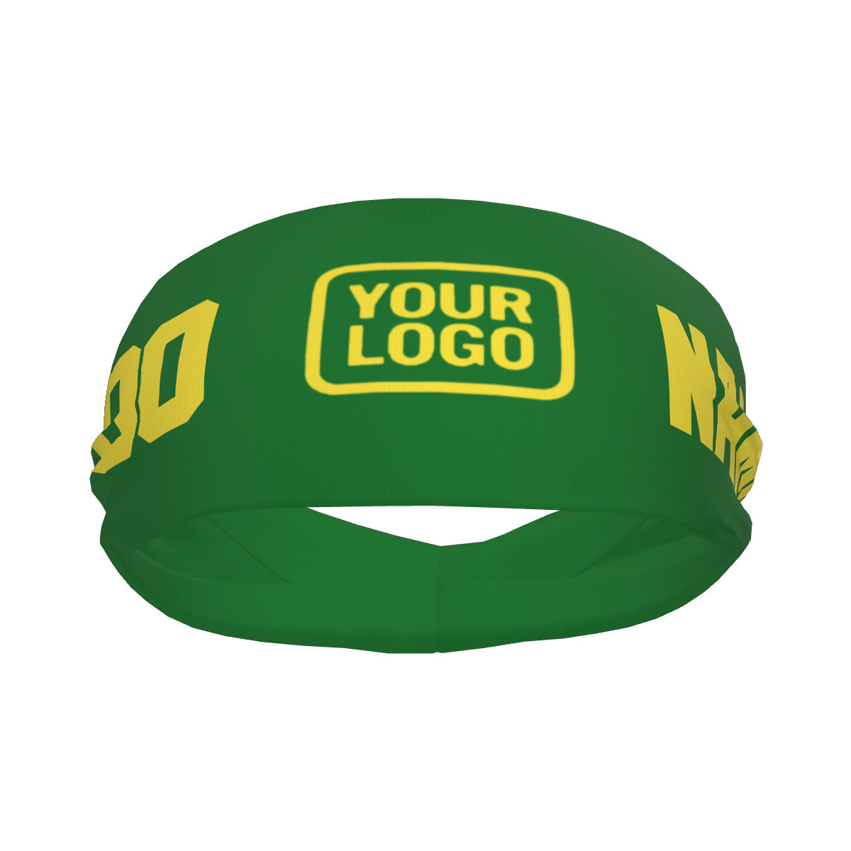 Bandeau de sport personnalisé vert émeraude et jaune clair