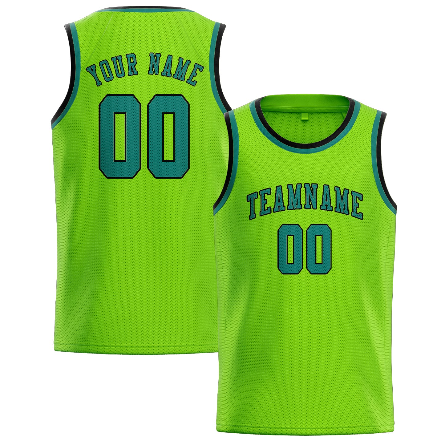 Maillot de basketball personnalisé vert émeraude, bleu et vert