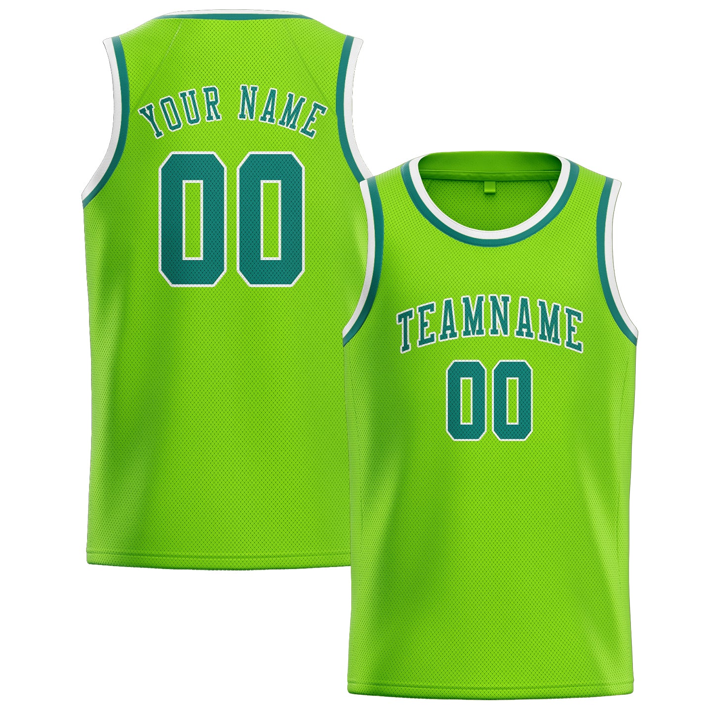 Maillot de basketball personnalisé vert émeraude, bleu et vert