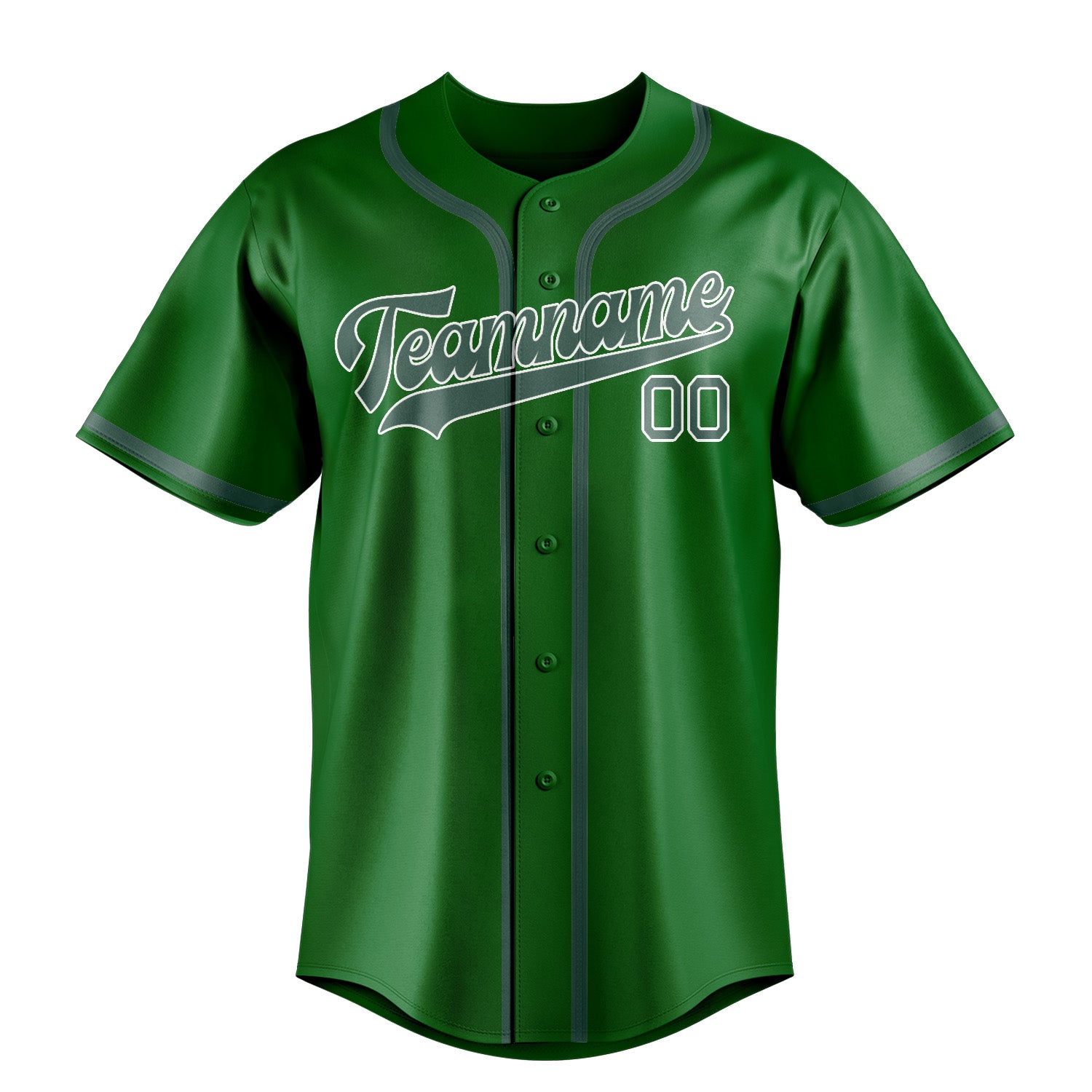 Maillot de baseball personnalisé vert émeraude, bleu et vert