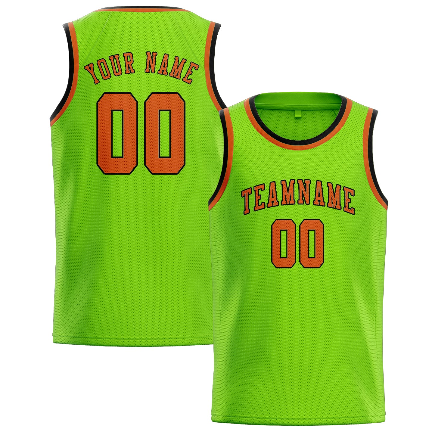Maillot de basketball personnalisé vert émeraude et orange