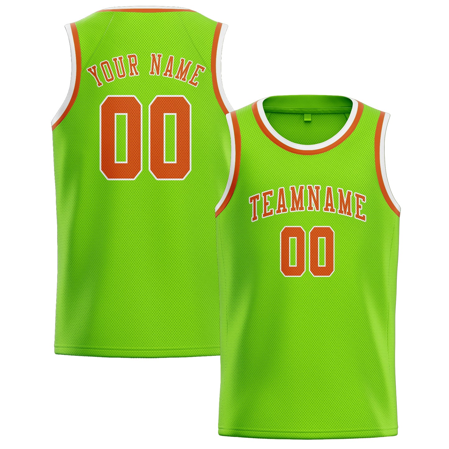 Maillot de basketball personnalisé vert émeraude et orange