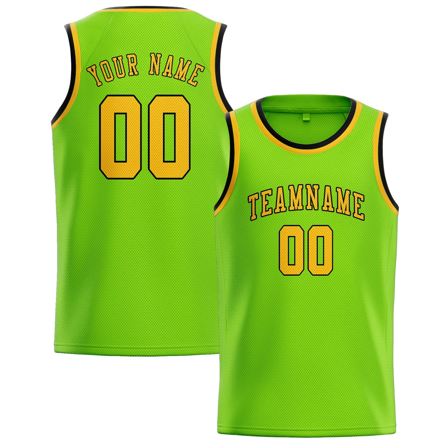 Maillot de basketball personnalisé vert émeraude et or