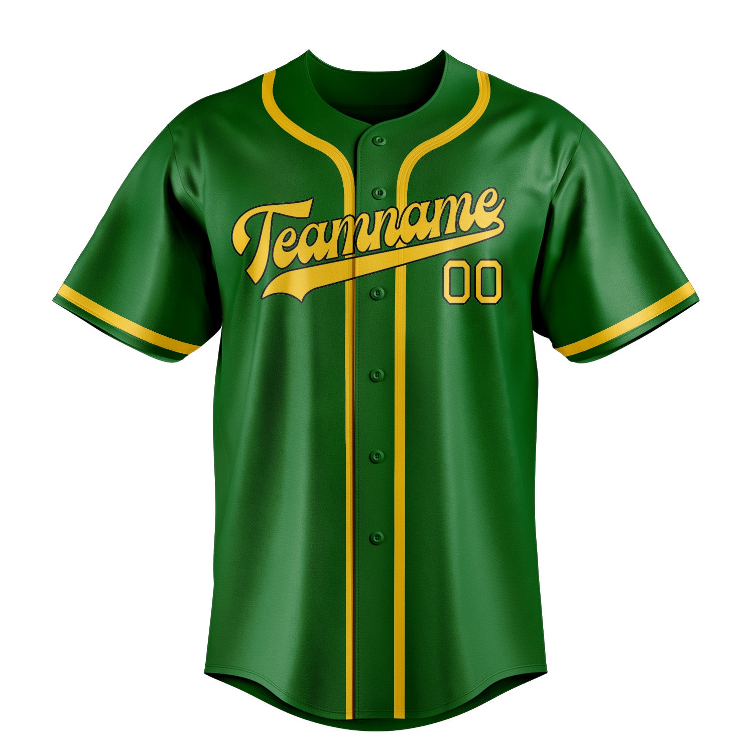 Maillot de baseball personnalisé vert émeraude et or
