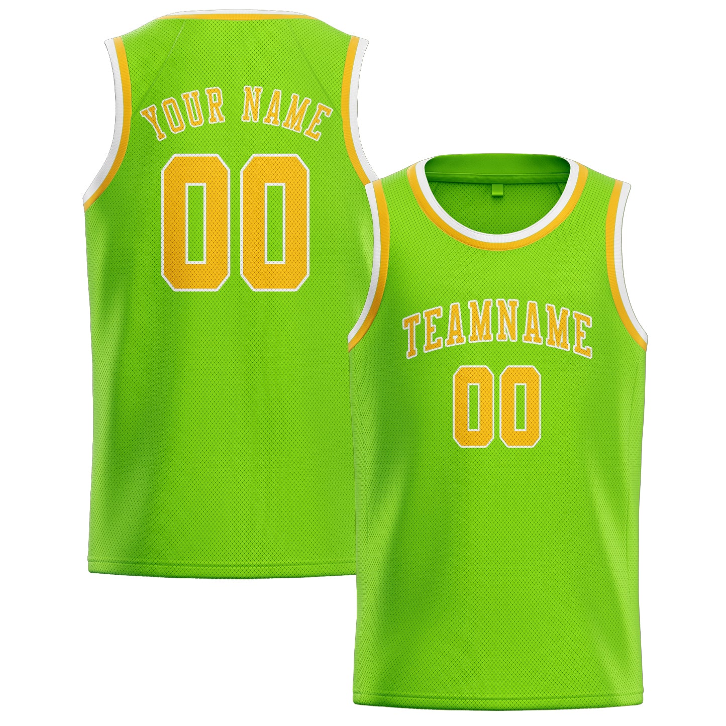 Maillot de basketball personnalisé vert émeraude et or