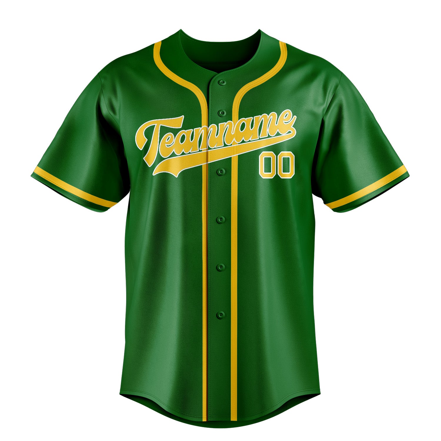 Maillot de baseball personnalisé vert émeraude et or