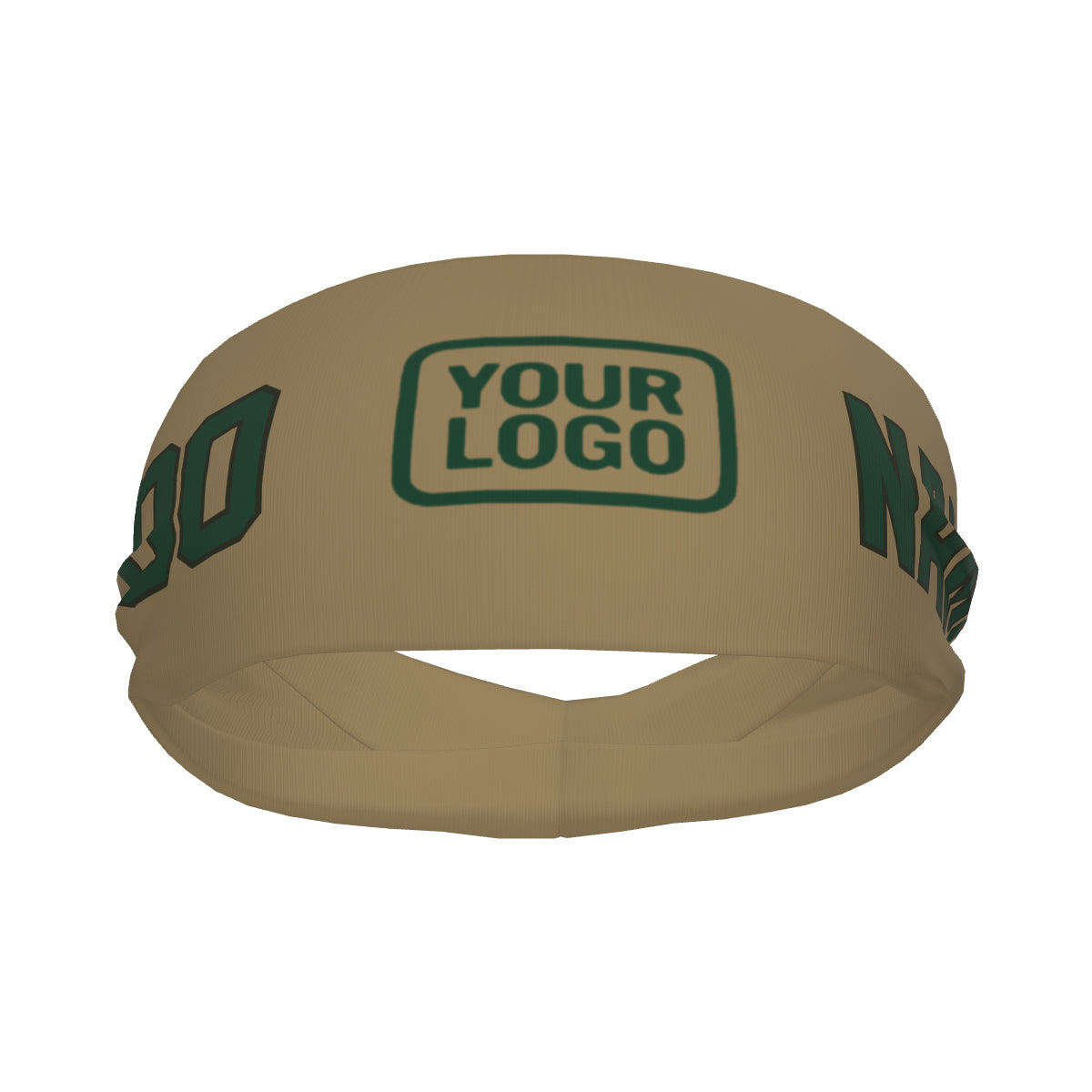 Bandeau de sport vert kaki clair personnalisé
