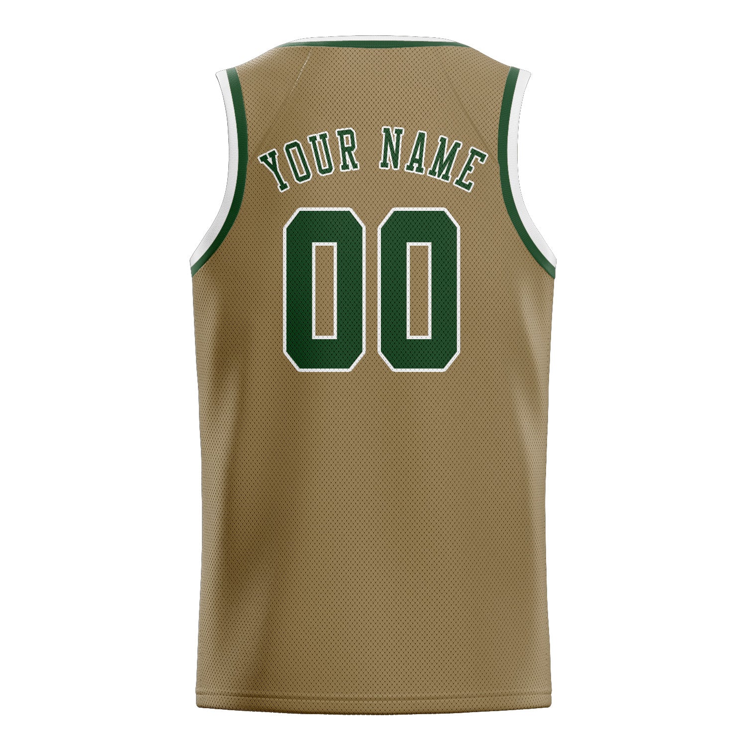 Maillot de basketball personnalisé kaki clair et vert foncé