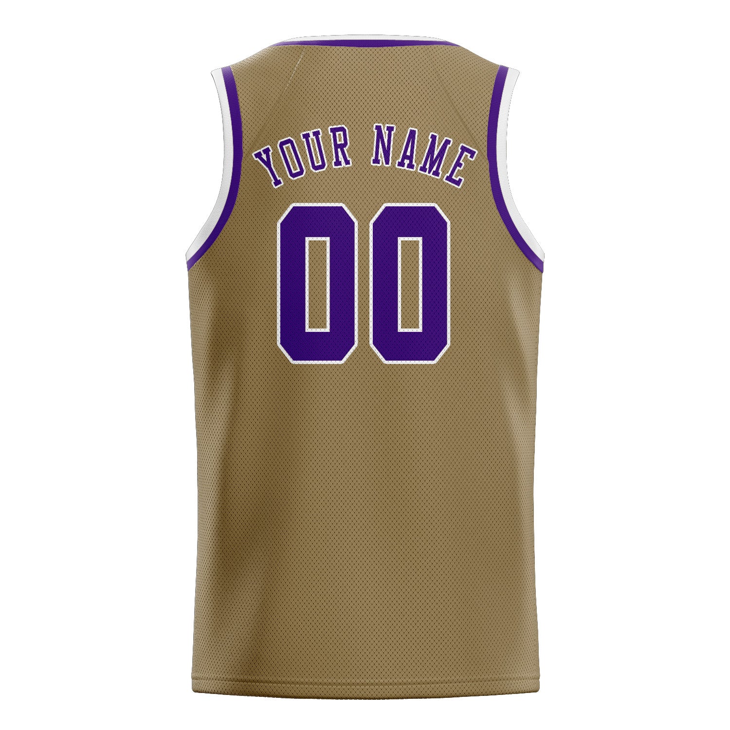 Maillot de basketball personnalisé kaki clair et violet