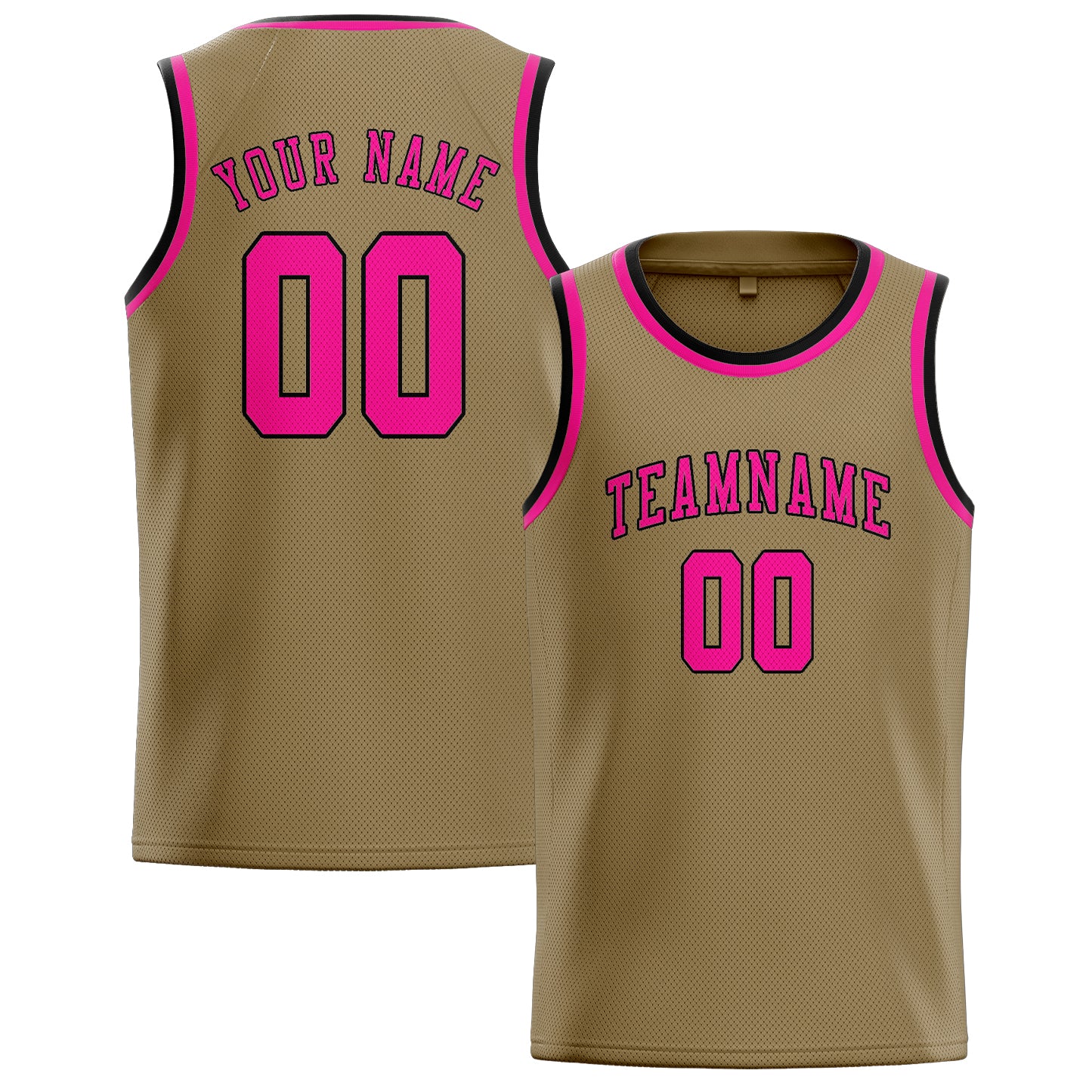 Maillot de basketball personnalisé kaki clair et rose