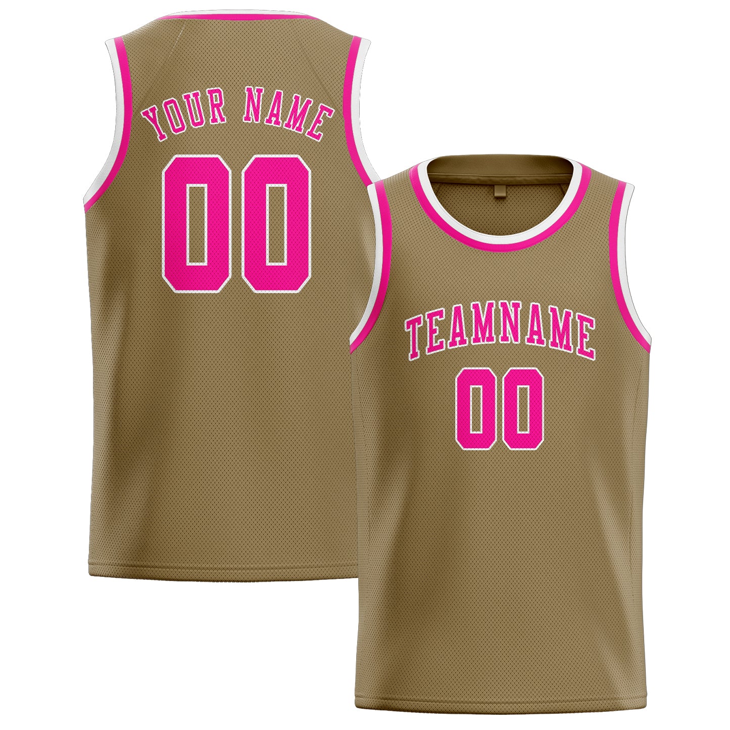 Maillot de basketball personnalisé kaki clair et rose