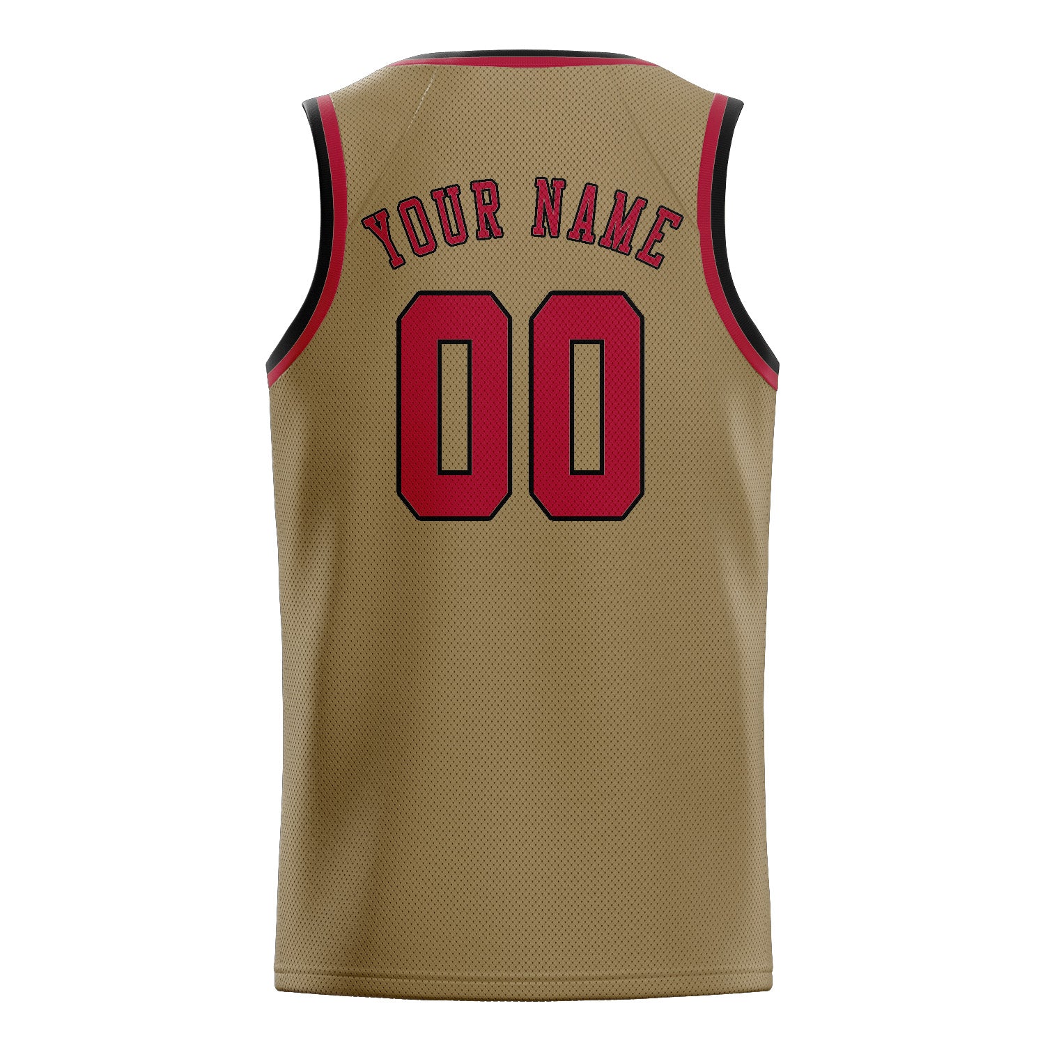 Maillot de basketball personnalisé kaki clair et rouge