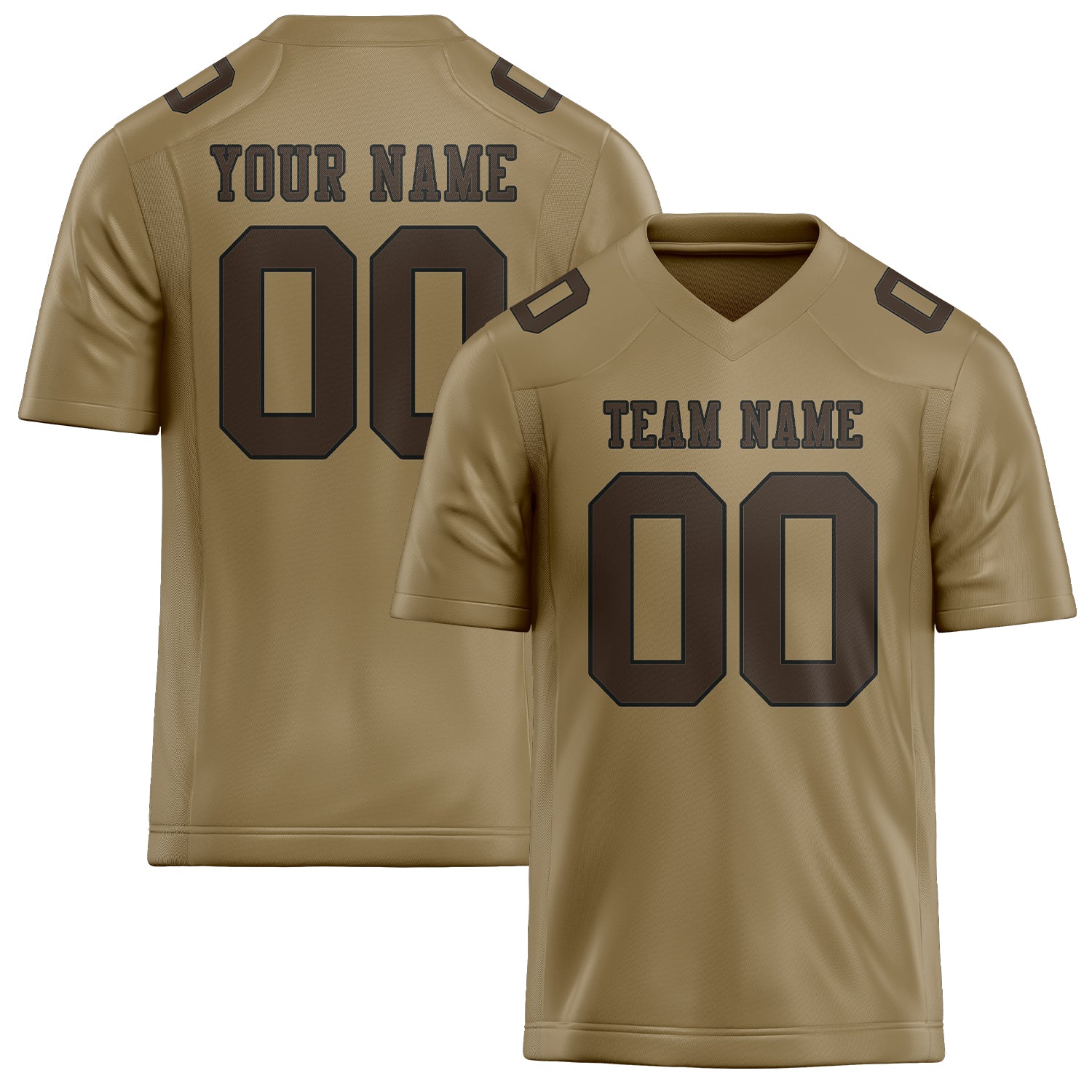Custom Light Khaki Brown Football Jersey