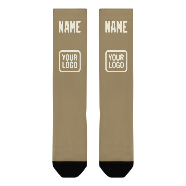 Chaussettes hautes kaki clair personnalisées