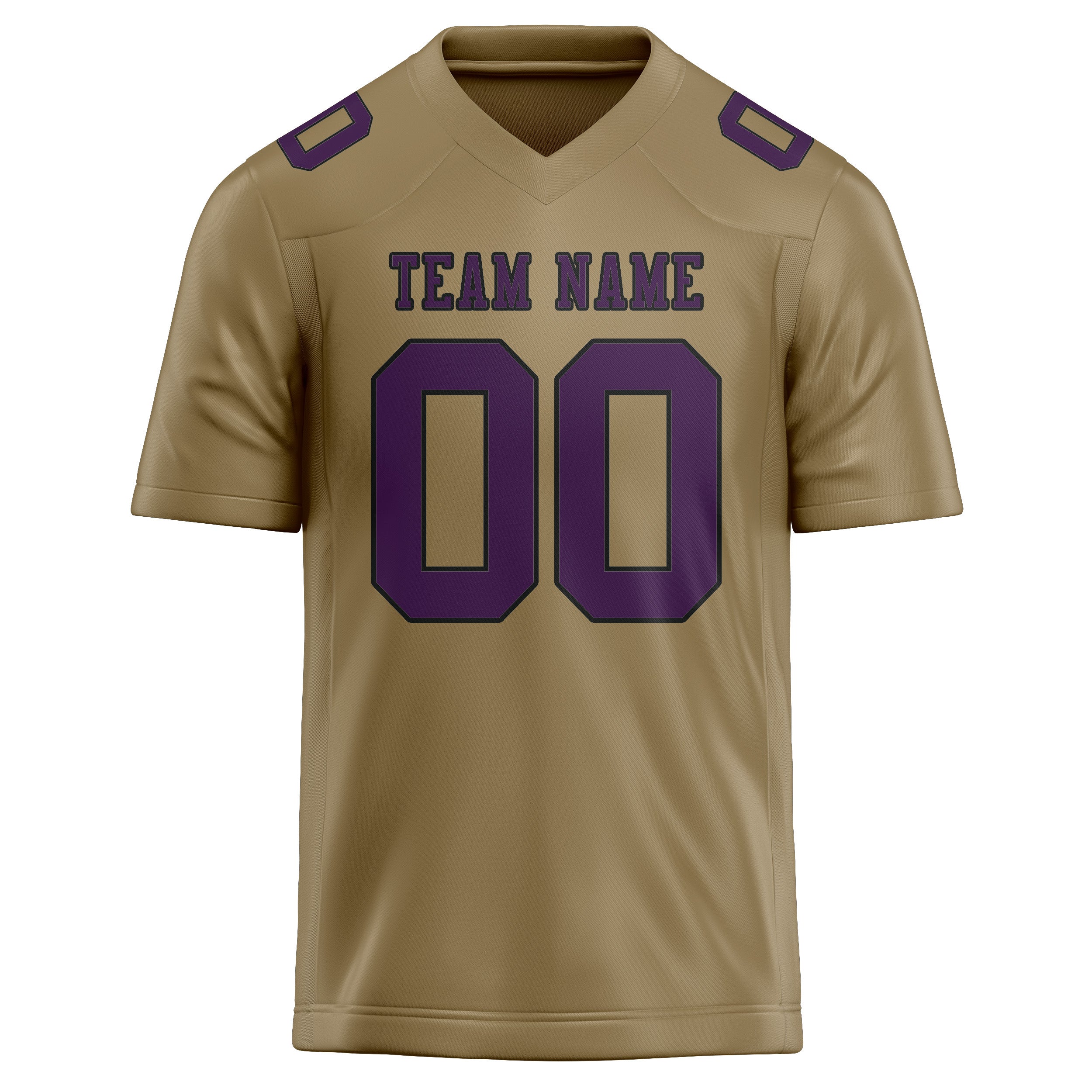 Custom Light Khaki Purple Football Jersey