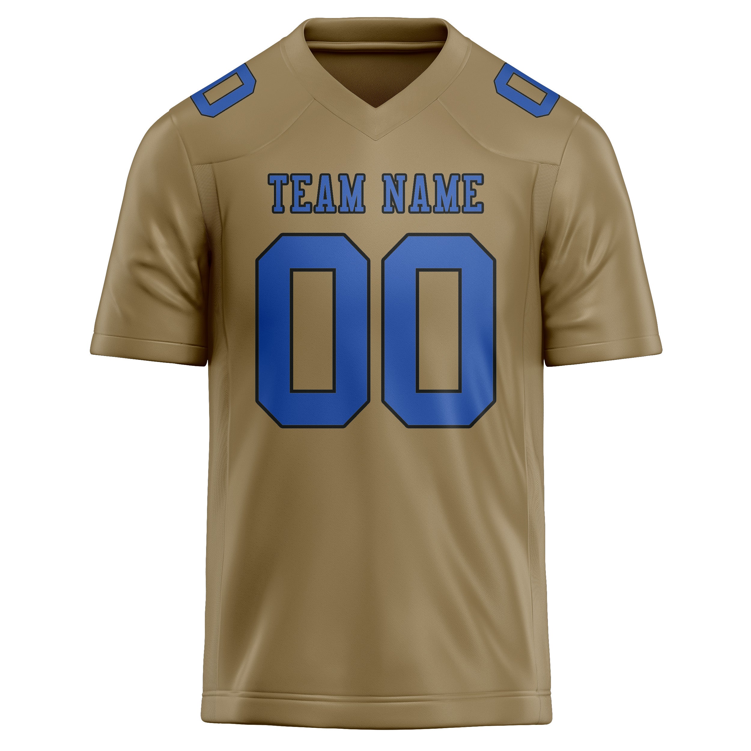 Custom Light Khaki Sky Blue Football Jersey