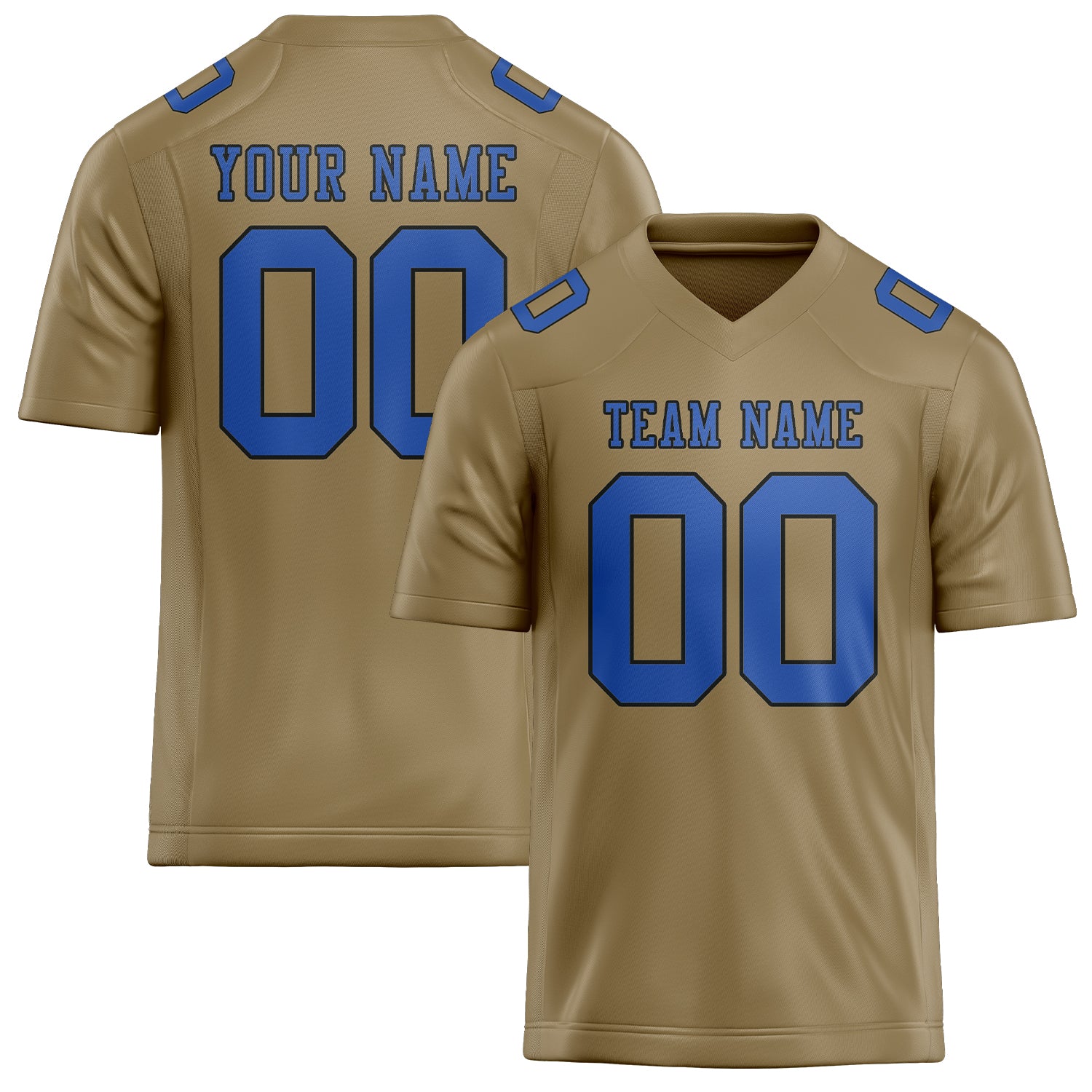 Custom Light Khaki Sky Blue Football Jersey