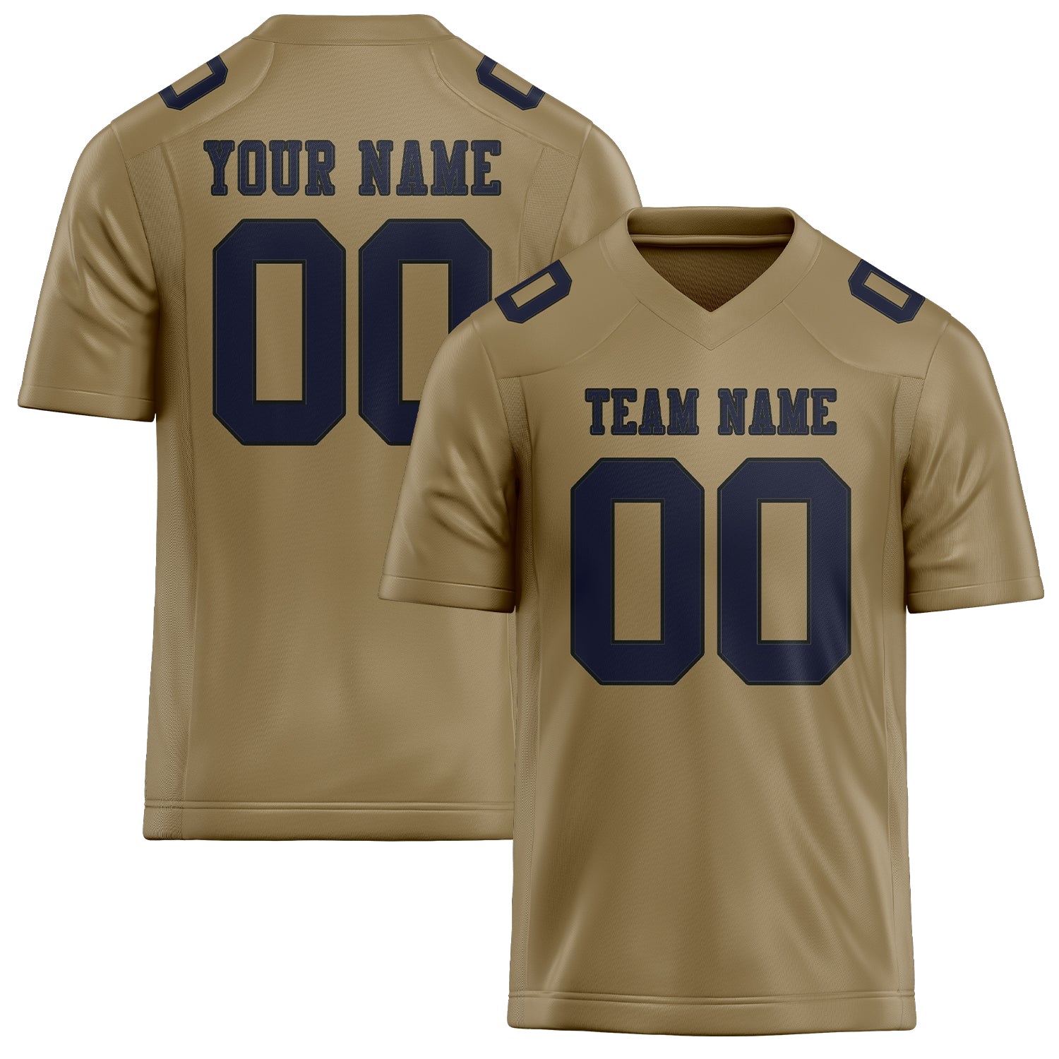 Custom Light Khaki Navy Football Jersey