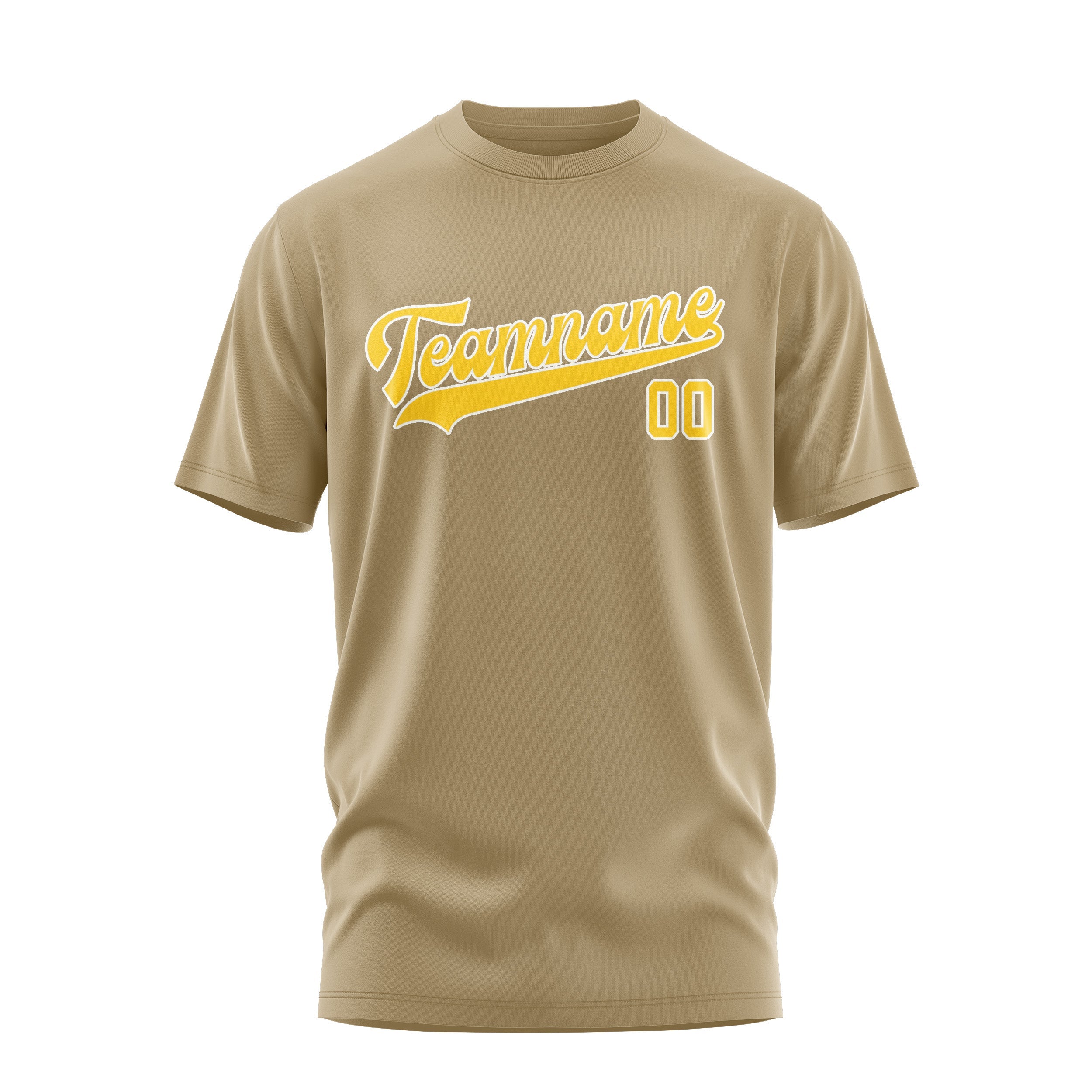 Custom Light Khaki Gold T-Shirt