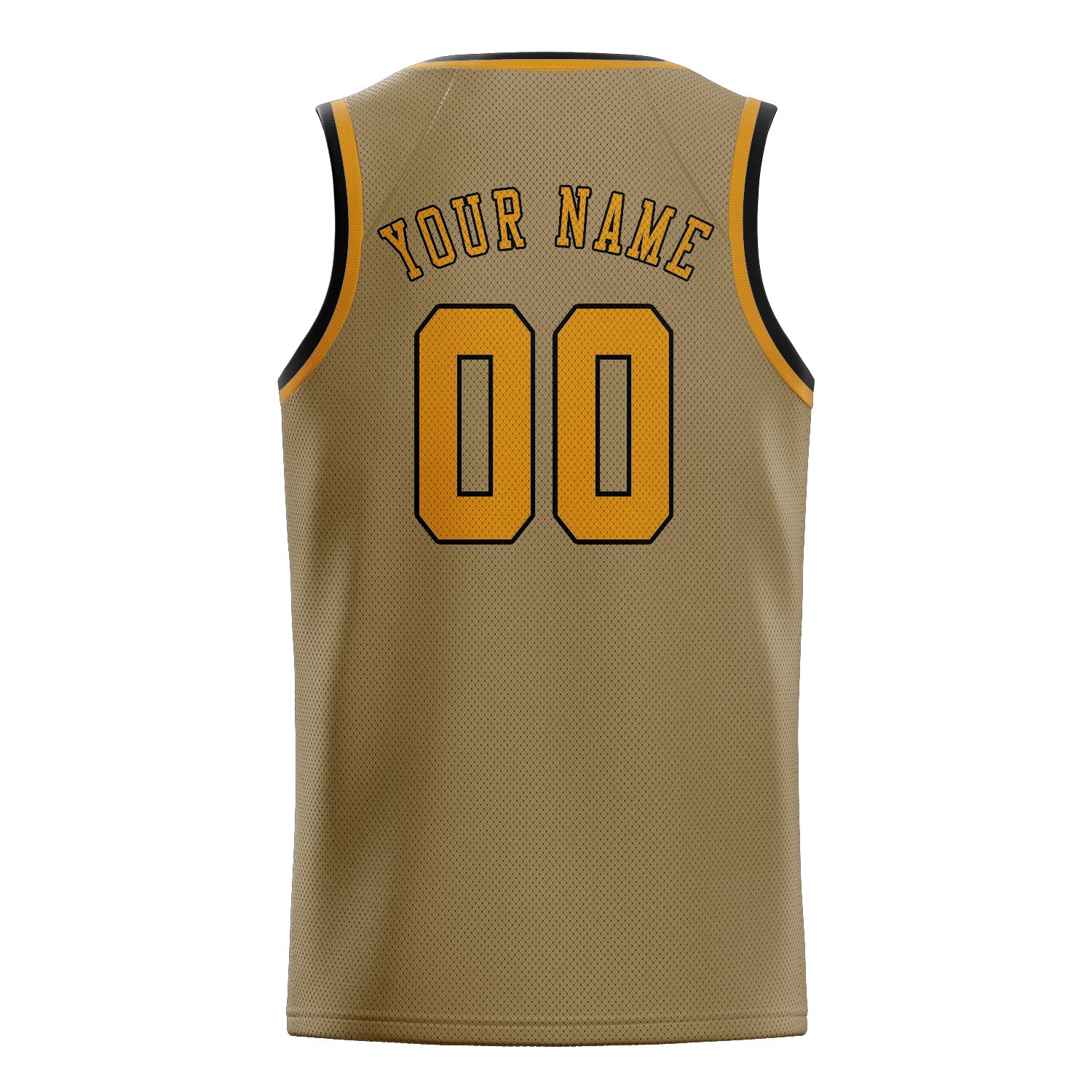Maillot de basketball personnalisé kaki clair et jaune
