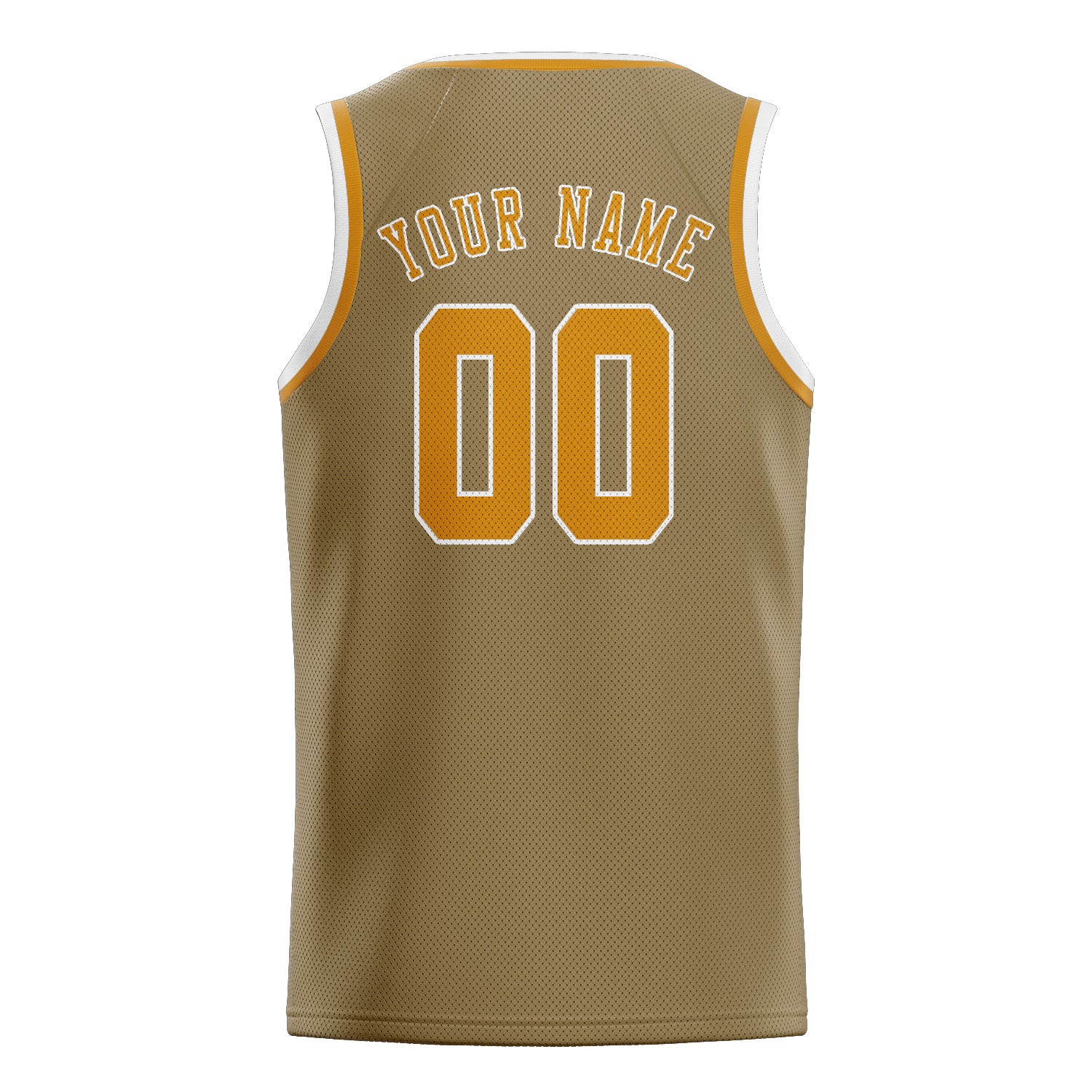 Maillot de basketball personnalisé kaki clair et jaune