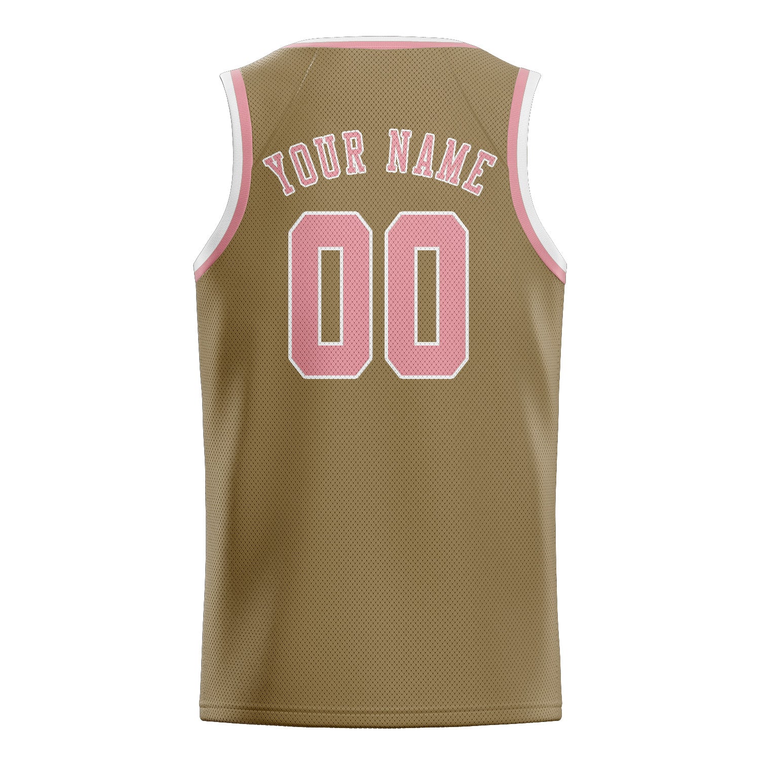 Maillot de basketball personnalisé kaki clair et rose clair