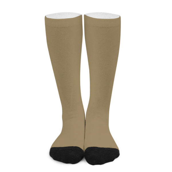 Chaussettes hautes kaki clair sur mesure