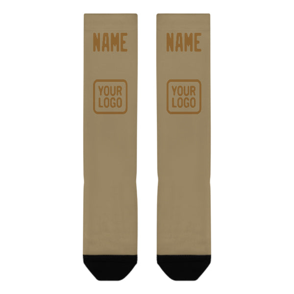 Chaussettes hautes kaki clair personnalisées