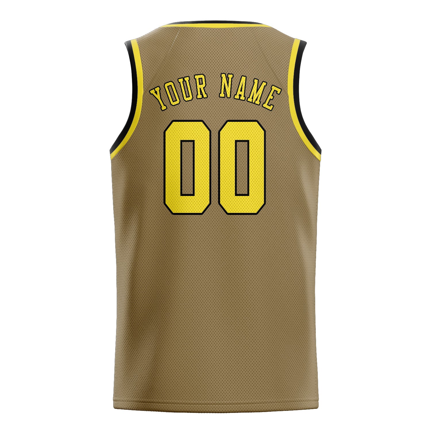 Maillot de basketball personnalisé kaki clair et jaune clair