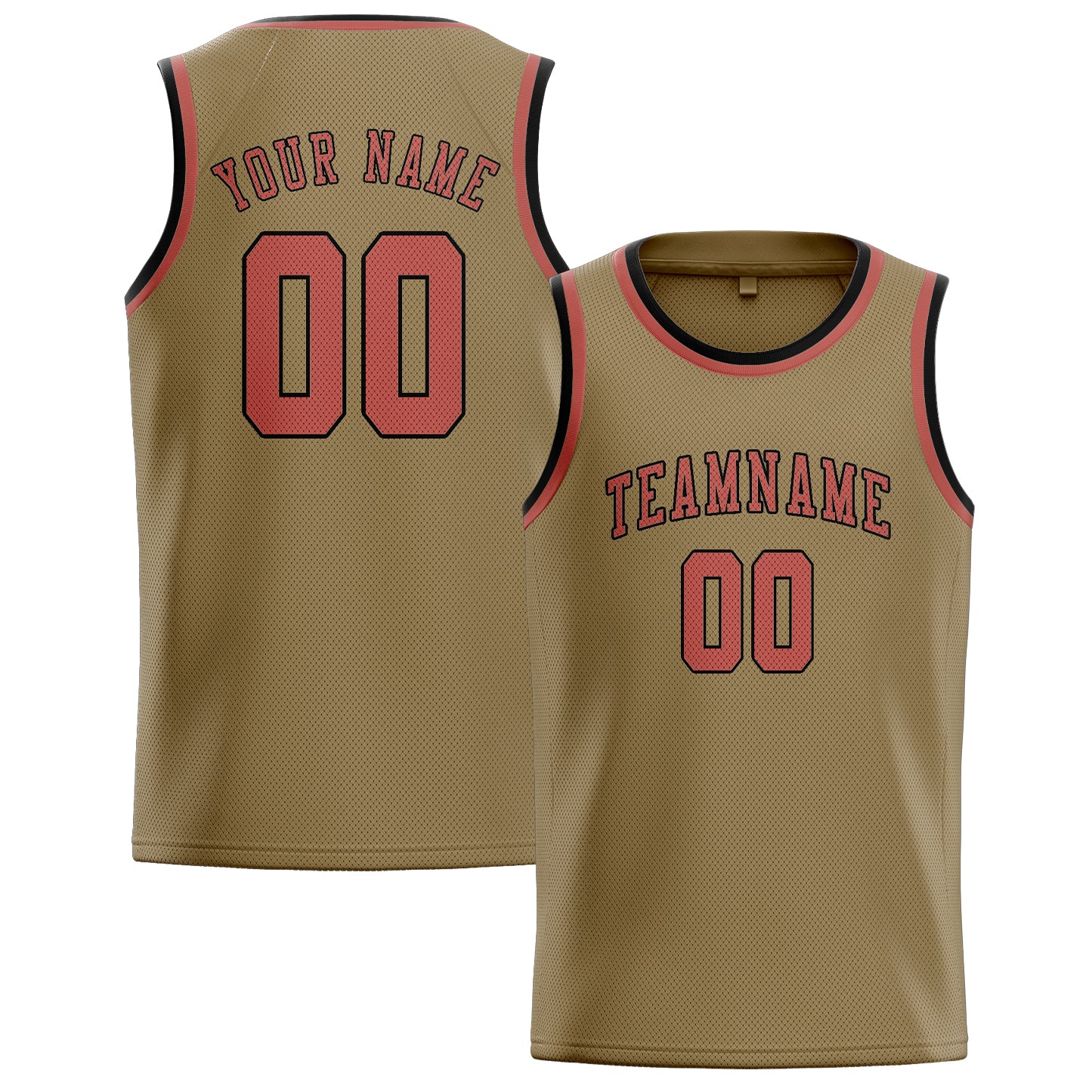 Maillot de basketball personnalisé kaki clair Copper Rose
