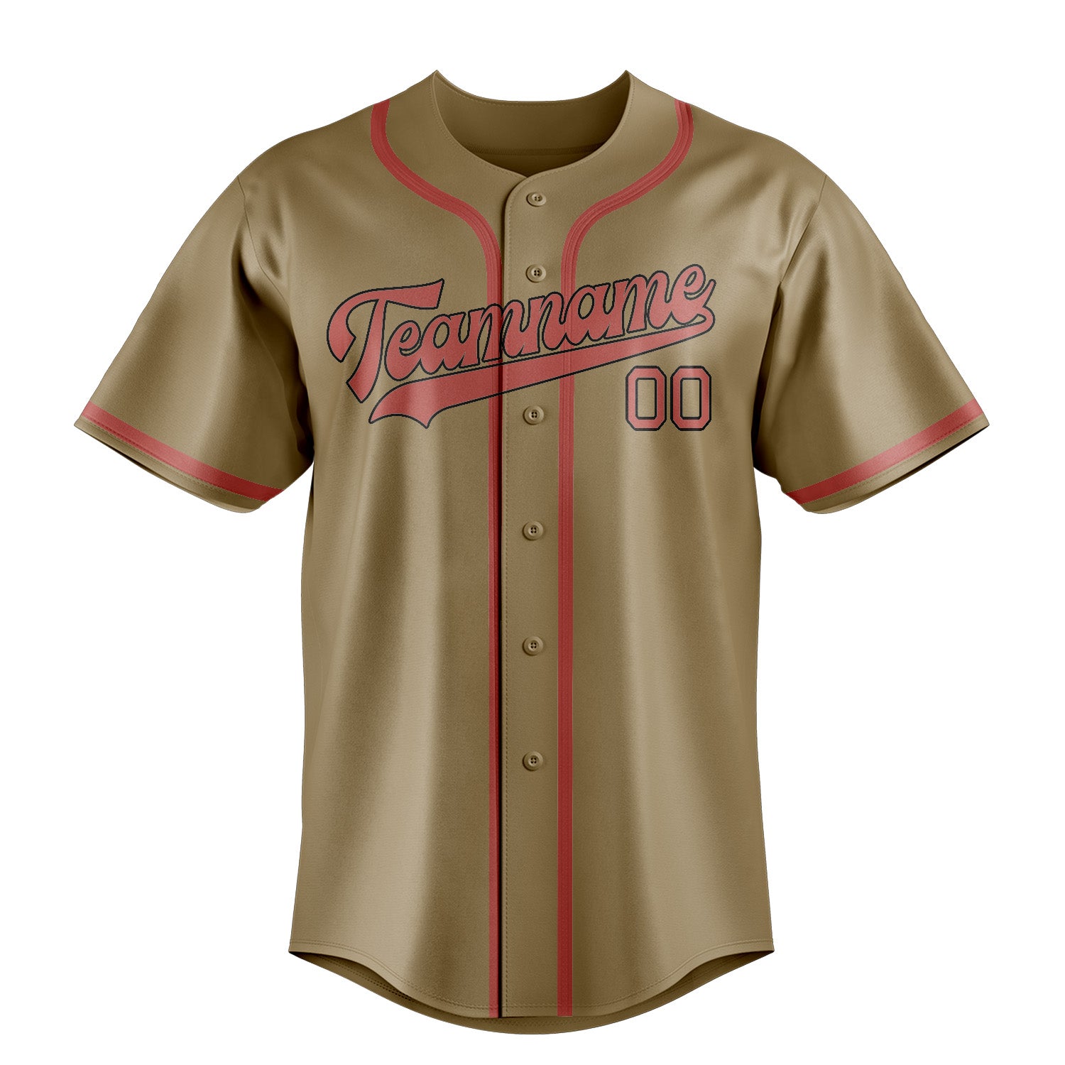 Maillot de baseball personnalisé kaki clair Copper Rose