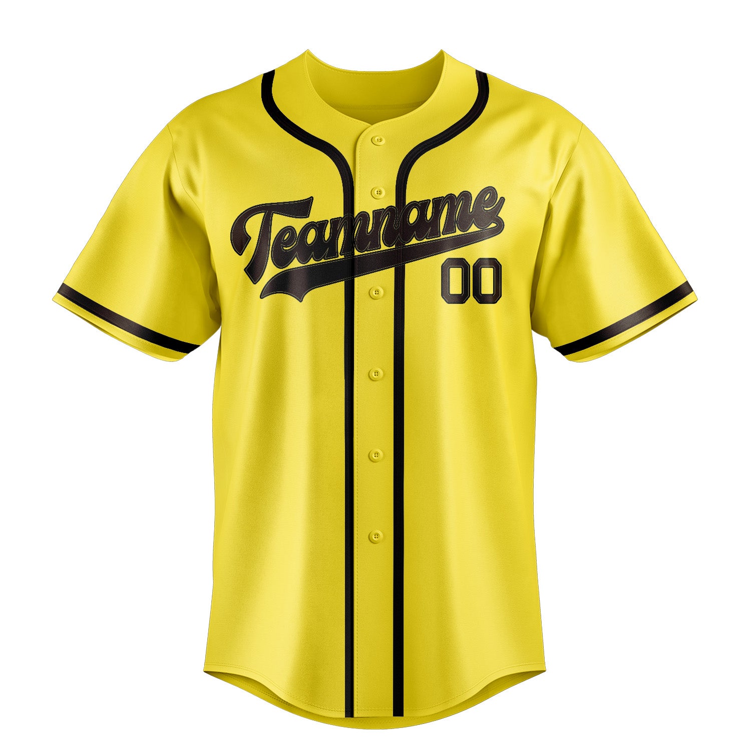 Maillot de baseball personnalisé jaune clair marron