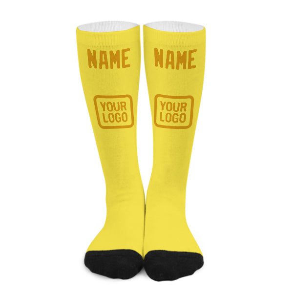 Chaussettes hautes jaune clair personnalisées