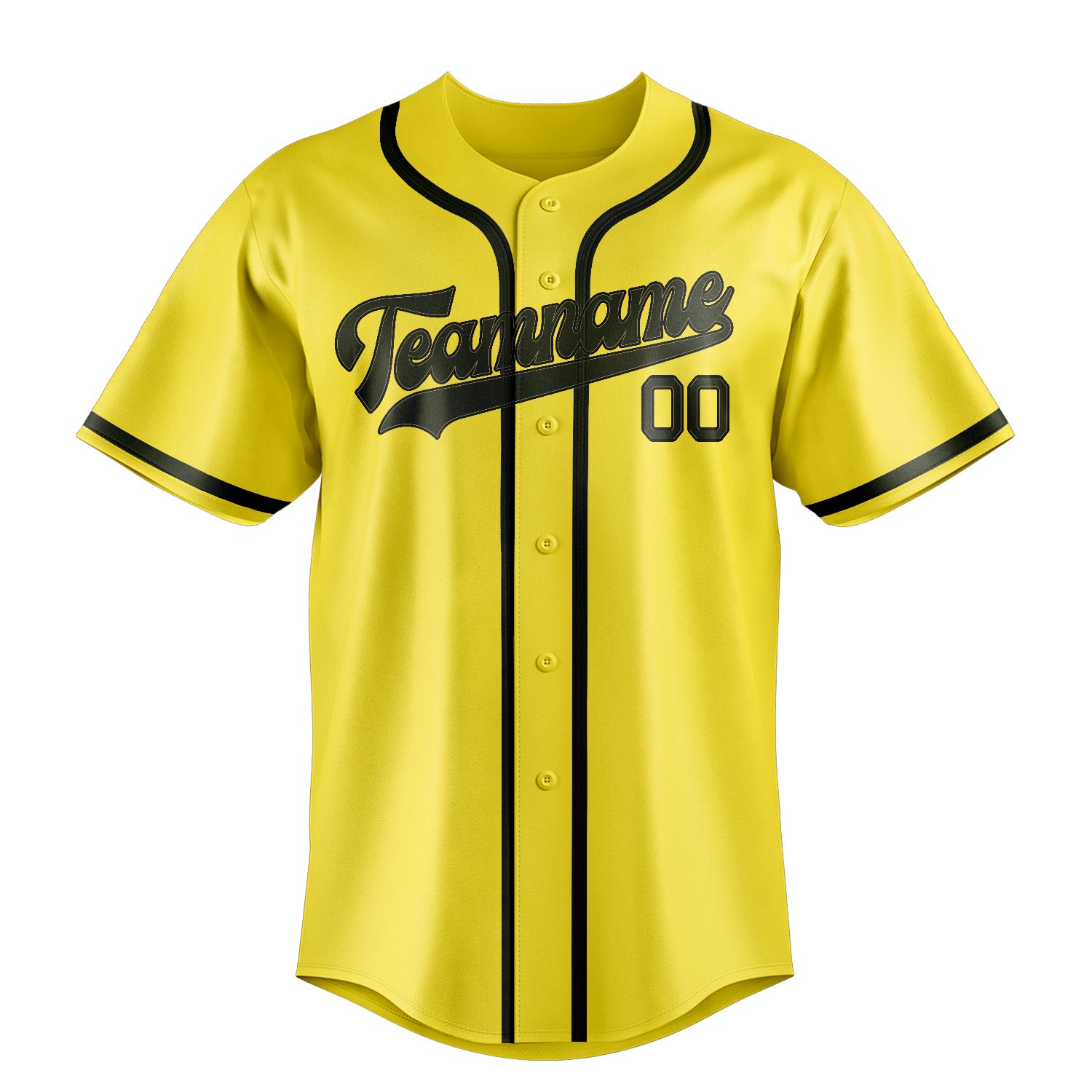 Maillot de baseball personnalisé jaune olive clair