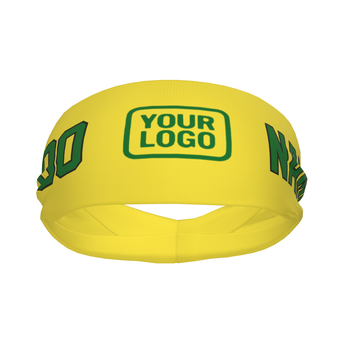 Bandeau de sport personnalisé jaune clair et vert émeraude