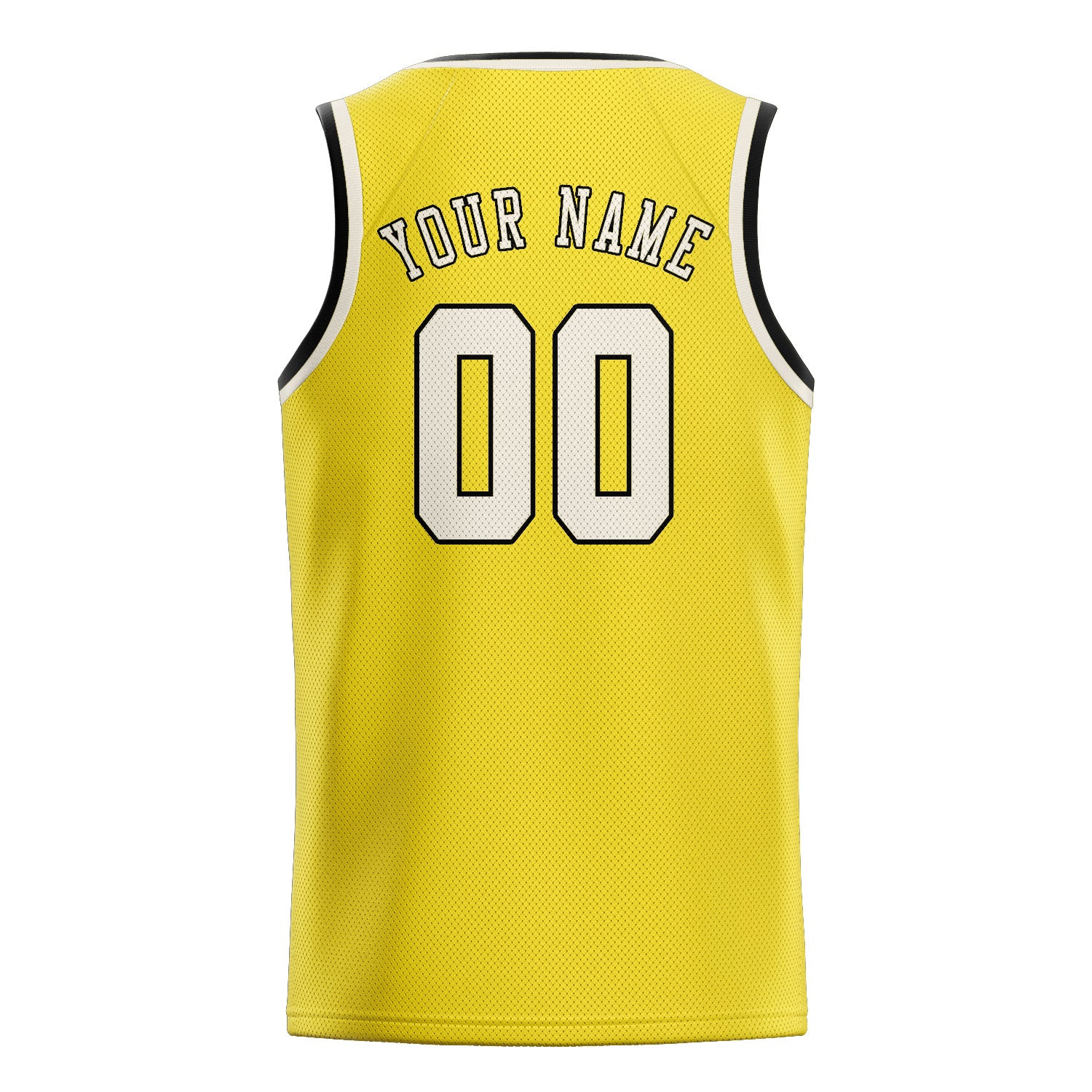 Maillot de basketball personnalisé jaune clair et crème