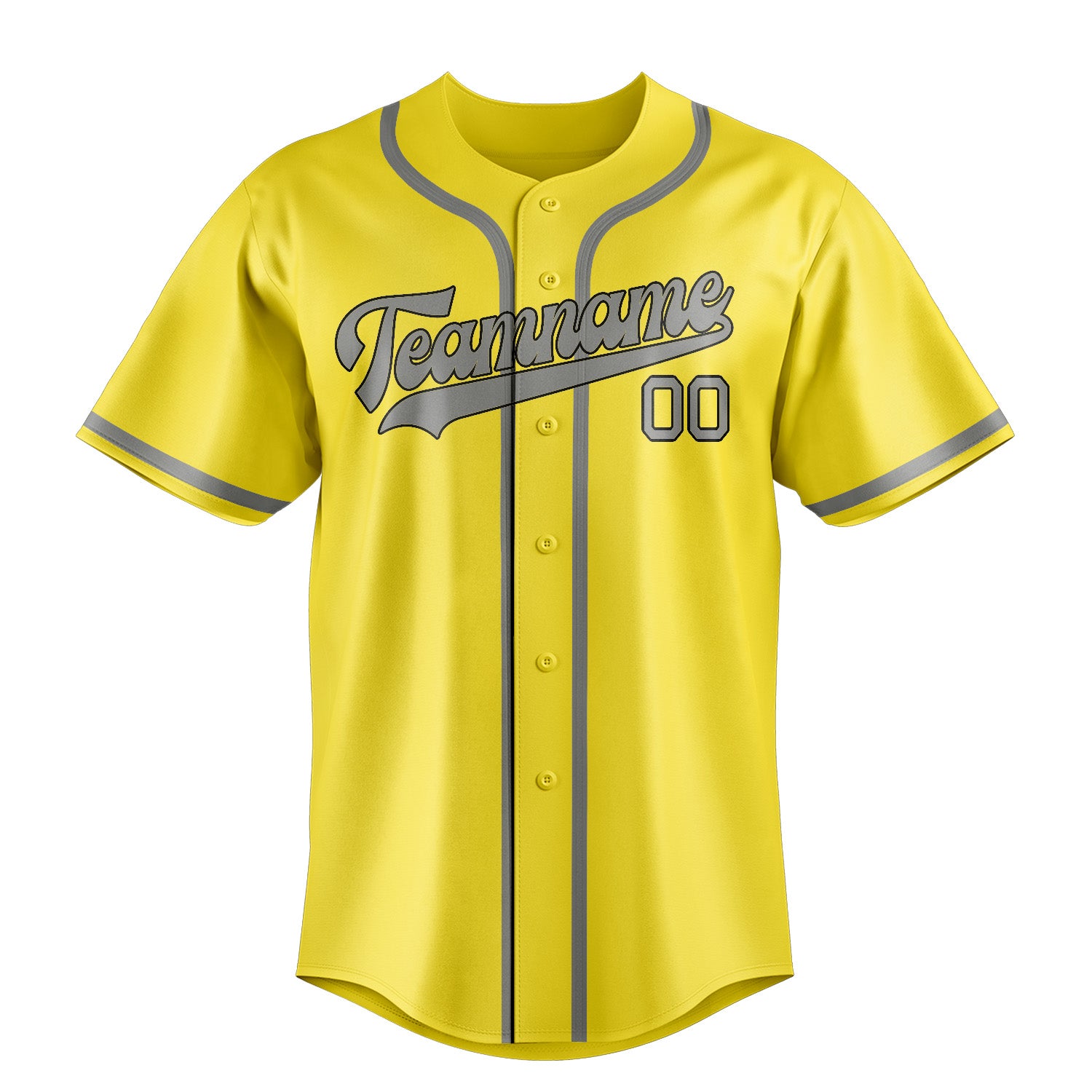 Maillot de baseball personnalisé jaune clair et gris